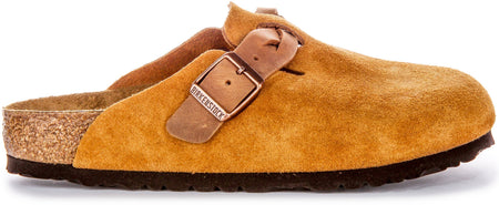 Birkenstock Boston Clogs | Mink suede leather - Braided Strap for Women
